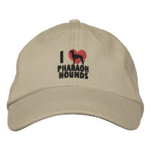 J'aime le chapeau brodé par chiens de pharaon