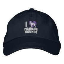 J'aime le chapeau brodé par chiens de pharaon (ble