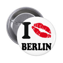 J'aime le coeur BERLIN de baiser Badge Avec Épingle