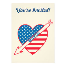 J'aime le coeur de patriote d'hockey invitations