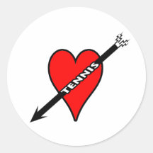 J'aime le coeur de tennis adhésifs