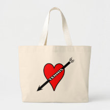 J'aime le coeur de tennis sac en toile