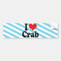 J'aime le crabe autocollant pour voiture