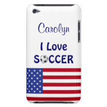 J'aime le football/femmes/filles Team-U.S.A. Drape Coque iPod Case-Mate