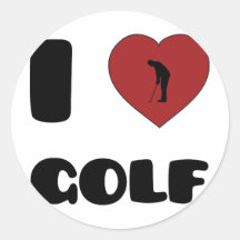 J'aime le golf autocollants