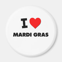 J'aime le mardi gras aimant pour réfrigérateur