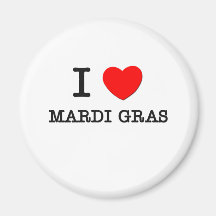 J'aime le mardi gras aimants pour réfrigérateur