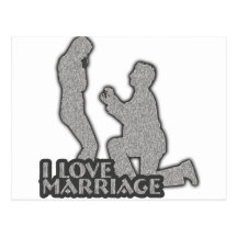 J'aime le mariage vous m'épouserai ? carte postale