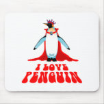 J'aime le pingouin tapis de souris