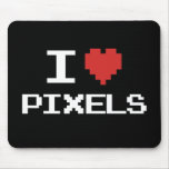 J'aime le rétro gamer 8bit de coeur pixelated par  tapis de souris