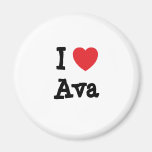 J'aime le T-shirt de coeur d'Ava Aimant Pour Réfrigérateur