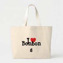 J'aime le T-shirt de coeur de bonbons Sac Fourre-tout