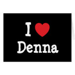 J'aime le T-shirt de coeur de Denna Cartes De Vœux