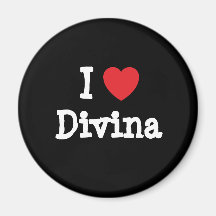 J'aime le T-shirt de coeur de Divina Aimants