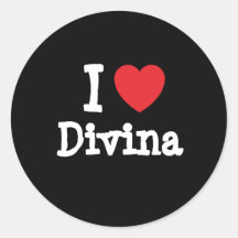 J'aime le T-shirt de coeur de Divina Autocollants
