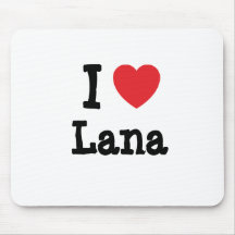 J'aime le T-shirt de coeur de Lana Tapis De Souris