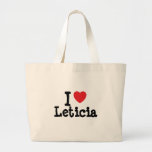J'aime le T-shirt de coeur de Leticia Sacs Fourre-tout