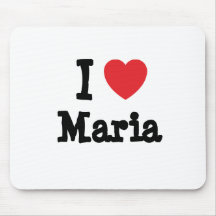 J'aime le T-shirt de coeur de Maria Tapis De Souris