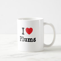 J'aime le T-shirt de coeur de prunes Mugs