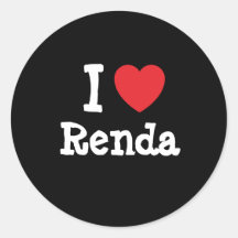 J'aime le T-shirt de coeur de Renda Autocollants