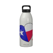 J'aime le Texas - coeur de Texan patriote Bouteille D'eau Réutilisable