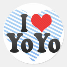 J'aime le yo-yo autocollant rond