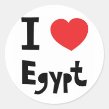 J'aime l'Egypte Autocollants Ronds
