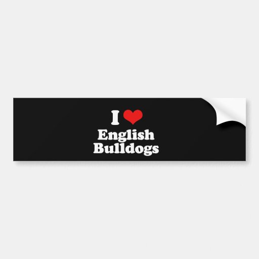 J'aime les bouledogues anglais adhésif pour voiture