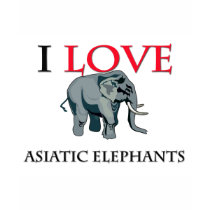 J'aime les éléphants asiatiques t-shirts