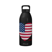 J'aime les Etats-Unis - coeur d'Américain patriote Bouteilles D'eau