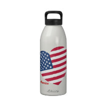J'aime les Etats-Unis - coeur d'Américain patriote Bouteille D'eau