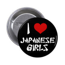 J'aime les filles japonaises badge avec épingle