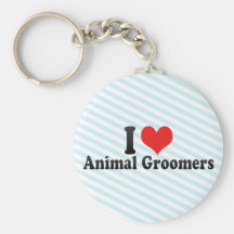 J'aime les Groomers animaux Porte-clefs