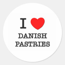 J'aime les pâtisseries danoises autocollants