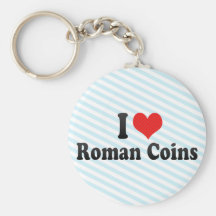 J'aime les pièces de monnaie romaines porte-clés