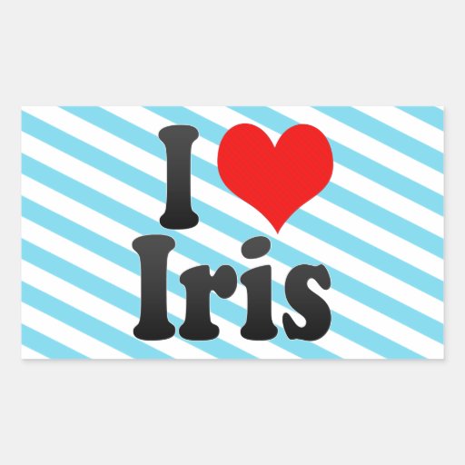 J'aime l'iris autocollant rectangulaire