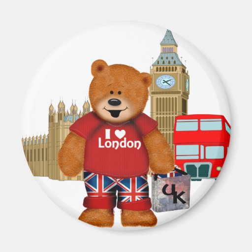 J'aime Londres - ours de nounours Magnets