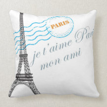 J'aime l'oreiller de décorateur de Paris