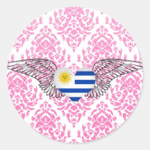 J'aime l'Uruguay - ailes Adhésif