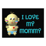 J'aime ma maman rebondissant le bébé avec le coeur faire-parts