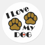 J'aime mes autocollants de chien