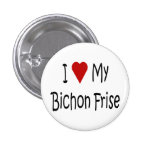 J'aime mes cadeaux d'amoureux des chiens de Bichon Badge Avec Épingle