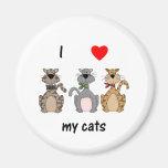 J'aime mes chats aimants pour réfrigérateur