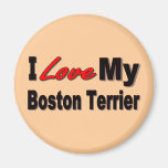 J'aime mes marchandises de Boston Terrier Aimants Pour Réfrigérateur