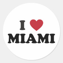 J'aime Miami la Floride Autocollant
