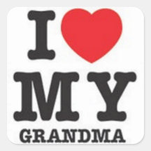 J'aime mon autocollant de grand-maman