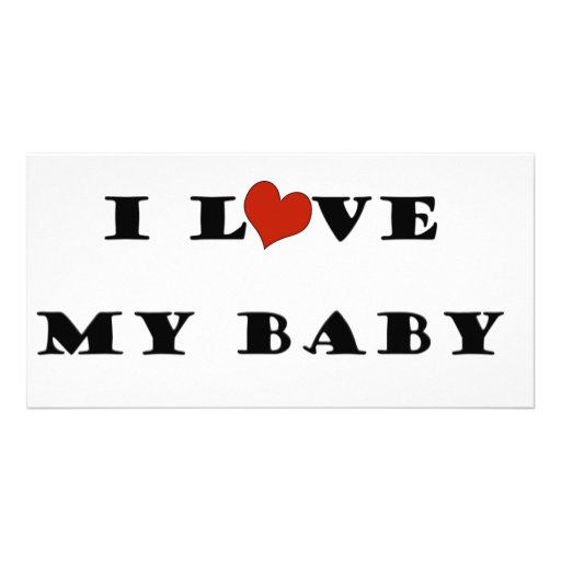 J'aime mon bébé cartes de vœux avec photo