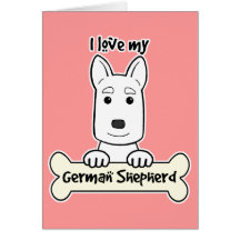 J'aime mon berger allemand cartes de vœux