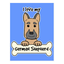 J'aime mon berger allemand cartes postales