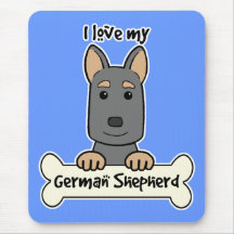 J'aime mon berger allemand tapis de souris